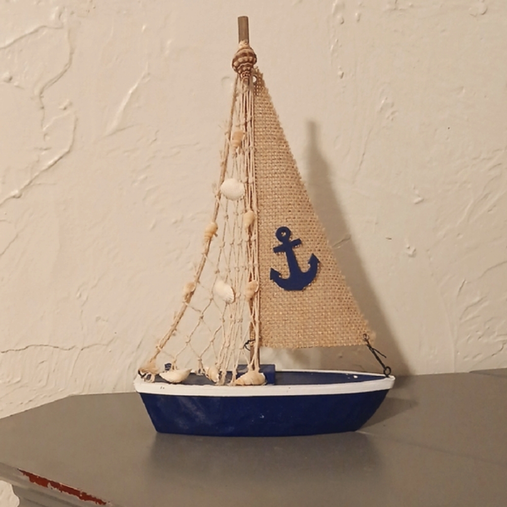 Nautical Blue Sailboat Decor